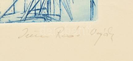 Iréne Radó Vajda (1952-): The Staircase. Színes rézkarc, papír, jelzett, 25×13 cm