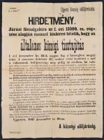 1897 Ujpest általános tisztújítási hirdető plakátja 48x64 cm