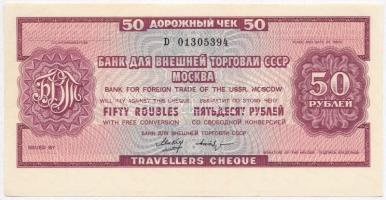 Szovjetunió ~1980. 50R utazási csekk, kitöltetlen T:I- Soviet Union ~1980. 50 Rubles travellers cheque C:AU