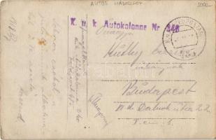 1918 Osztrák-magyar gépkocsizó hadoszlop katonáinak csoportképe / WWI Austro-Hungarian K.u.K. milita...