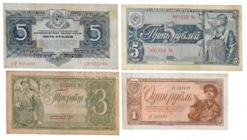 Szovjetunió 1934. 5R + 1938. 1R + 3R + 5R T:III,III- Soviet Union 1934. 5 Rubles + 1938. 1 Ruble + 3 Rubles + 5 Rubles C:F,VG