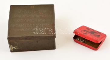 Gramofon tű, eredeti fém dobozában + régi fém doboz