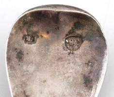 1854 Antik ezüst (Ag.) szószos kanál, jelzett, mesterjeggyel (F.K), h:27,5 cm, nettó:104 g