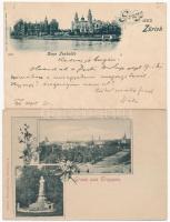 2 db régi városképes lap / 2 pre-1905 town-view postcards: Zürich, Troppau (Opava)