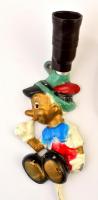 Walt Disney Pinocchiós lámpa, kopásnyomokkal, búra nélkül, h: 18 cm