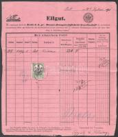 1863-71 Magyar Gőzhajózási Vállalat és Első cs. kir. Dunagőzhajózási Társulat hajós fuvarlevele hajó...