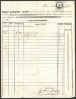 1863-71 Magyar Gőzhajózási Vállalat és Első cs. kir. Dunagőzhajózási Társulat hajós fuvarlevele hajó...