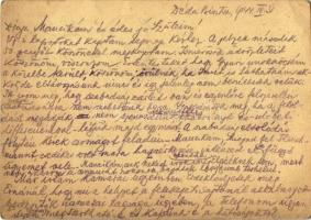 1944 Lévai György zsidó 109/16 KMSZ (közérdekű munkaszolgálatos) levele feleségének és szüleinek a D...