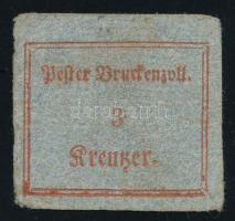 1822 Pester Druckenzoll 3kr nyomtatási illeték bélyeg