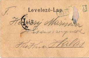 1899 Hatvan, Pályaudvar, Vasútállomás, vagonok, szerelvények. Kiadja Hoffmann M. L. (EB)