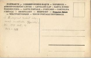 1907 Budapest, A kitérő állomás melletti vonat összeütközés október 10-én. MÁV 903 és 952 mozdonyai,...