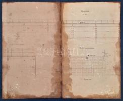 A várkeszői Rábahíd vázlatos tervrajza, 4 részben