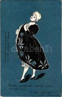 Art Nouveau lady. L. V. Endersische Kunstanstalt 1087. (EK)