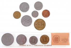 Izland 1954-1996. 11db-os vegyes fémpénz tétel, ebből 4db fóliatokban T:1-,2 Iceland 1954-1996. 11pcs of various metal coins, 4pcs in foil packing C:AU,XF