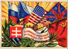 Slovenské Povstanie za Slobodu CSR 1944 / Slovak National Uprising propaganda card (EK)