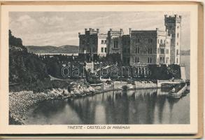 Trieste, Trieszt, Trst; - képeslapfüzet 10 lappal a Miramare kastélyról / postcard booklet with 10 c...