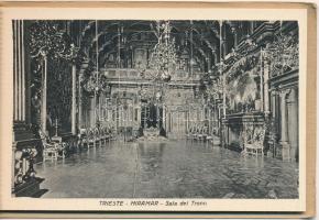 Trieste, Trieszt, Trst; - képeslapfüzet 10 lappal a Miramare kastélyról / postcard booklet with 10 c...