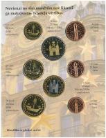 Lettország 2004. 1c-2E (8xklf) "Euro próbaveretek" díszkiadásban T:BU
Latvia 2004. 1 Cent...