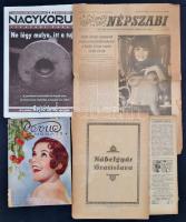 1920-1970 Újság tétel: Fidibusz, Nyíl, Népszabi, Revue Monats, Nagykörút