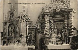 Lőcse, Levoca; Gróf Csáky család oltára a Szent Jakab templomban. Kiadja Braun Fülöp / church interior, altar (EK)