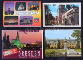 7 db MODERN külföldi városképes képeslapfüzet és leporello / 7 modern European town-view postcard booklets and leporellos