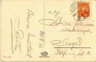 1938 Budapest XXII. Budafok, Állami pincegazdaság, Hősök szobra, emlékmű, M. kir. posta, Országzászl...