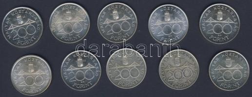 1992-94. 200Ft Ag "MNB" (7x), "Deák" (3x) T:BU,2