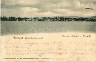 1899 Tata, Tata-Tóváros; Tóváros, előtérben a Nagytó. Kiadja Engländer és Társa
