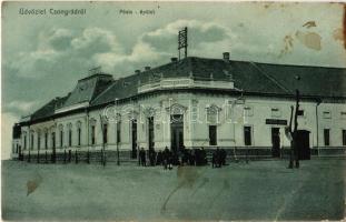 1912 Csongrád, Posta, Lakos Emil üzlete. Kiadja Szilber J. Antal (fl)
