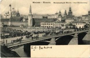 1903 Moscow, Moskau, Moscou; Pont Moscworetzky / Moskvoretsky Bridge, Kremlin. Knackstedt & Näther Lichtdruckerei (EK)