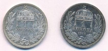 1915KB 1K Ag "Ferenc József" (2x) T:1- Adamo K5.1