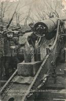 Erstürmte stellung Franz. schw. Artillerie auf den Maashöhen / WWI French heavy artillery in firing position on the Maashöhen, K. B. i. M. Nr. 251 (felületi sérülés / surface damage)