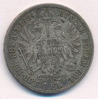 Ausztria 1884. 1Fl Ag "Ferenc József" T:2,2- 
Austria 1884. 1 Florin Ag "Franz Josep...