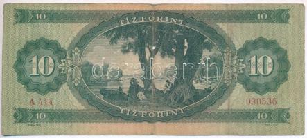 1947. 10Ft T:III,III- kis ly. 
Hungary 1947. 10 Forint C:F,VG small hole
Adamo F2