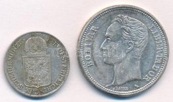 Vegyes: Ausztria 1849A 6kr Ag + Venezuela 1960. 2B Ag T:2-,1-
Mix: Austria 1849A 6 Kreuzer Ag + Ven...