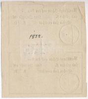 ~1832. 2db sorsjegy ívben, szárazpecséttel T:III