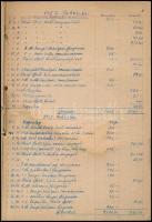 1957 Boór Zoltán motorfényezó duccózó Bp., XI.  bevételi-kiadási könyve, néhány beírt lappal + egy r...