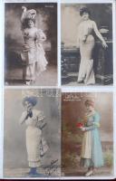 102 db régi színésznő képeslap és fénykép egy albumban, közte kevés dedikált / 102 pre-1945 Hungaria...