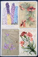 97 db régi virág motívumlap albumban / 97 pre-1945 flower motive postcards in an album