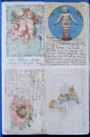 100 db régi gyerek motívumlap albumban / 100 pre-1945 children motive postcards in an album