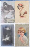 100 db régi gyerek motívumlap albumban / 100 pre-1945 children motive postcards in an album