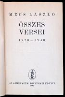 Mécs László összes versei 1920-1940. Bp., 1941, Athenaeum. Stanislav Ostoje-Chrostowski fametszetes ...