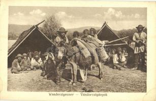 Vándor cigányok. Nr. 436. Kunstanstalt Jos. Drotleff, Hermannstadt 1917. / Wanderzigeuner / Gypsy camp, folklore (EK)