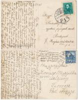 Cegléd, Horthy Miklós nyilv. jell. kórház, gazdasági épület és park a főépülettel - 2 db régi képesl...