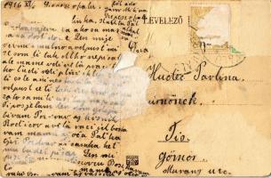 1916 Szepesófalu, Spisská Stará Ves; Fő utca, templom, Kuchta Pál üzlete és saját kiadása / main str...