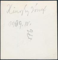 1939 Kinszki Imre (1901-1945) budapesti fotóművész hagyatékából 1 db vintage fotó, a szerző által fe...