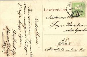 1913 Temesvár, Timisoara; Belváros, Józsefvárosi indóház este, vasútállomás / Iosefin railway statio...