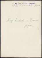 cca 1932 Kinszki Imre (1901-1945) budapesti fotóművész hagyatékából 1 db vintage fotó, a szerző álta...