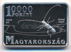 2015. 10.000Ft Ag "Duna-Ipoly Nemzeti Park / Havasi cincér" tanúsítvánnyal T:PP