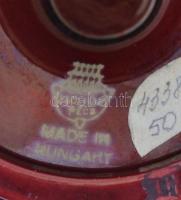 Zsolnay talpas tálka, kézzel festett fémes eozin mázzal, apró mázhibákkal, jelzett (pajzs), formaszá...